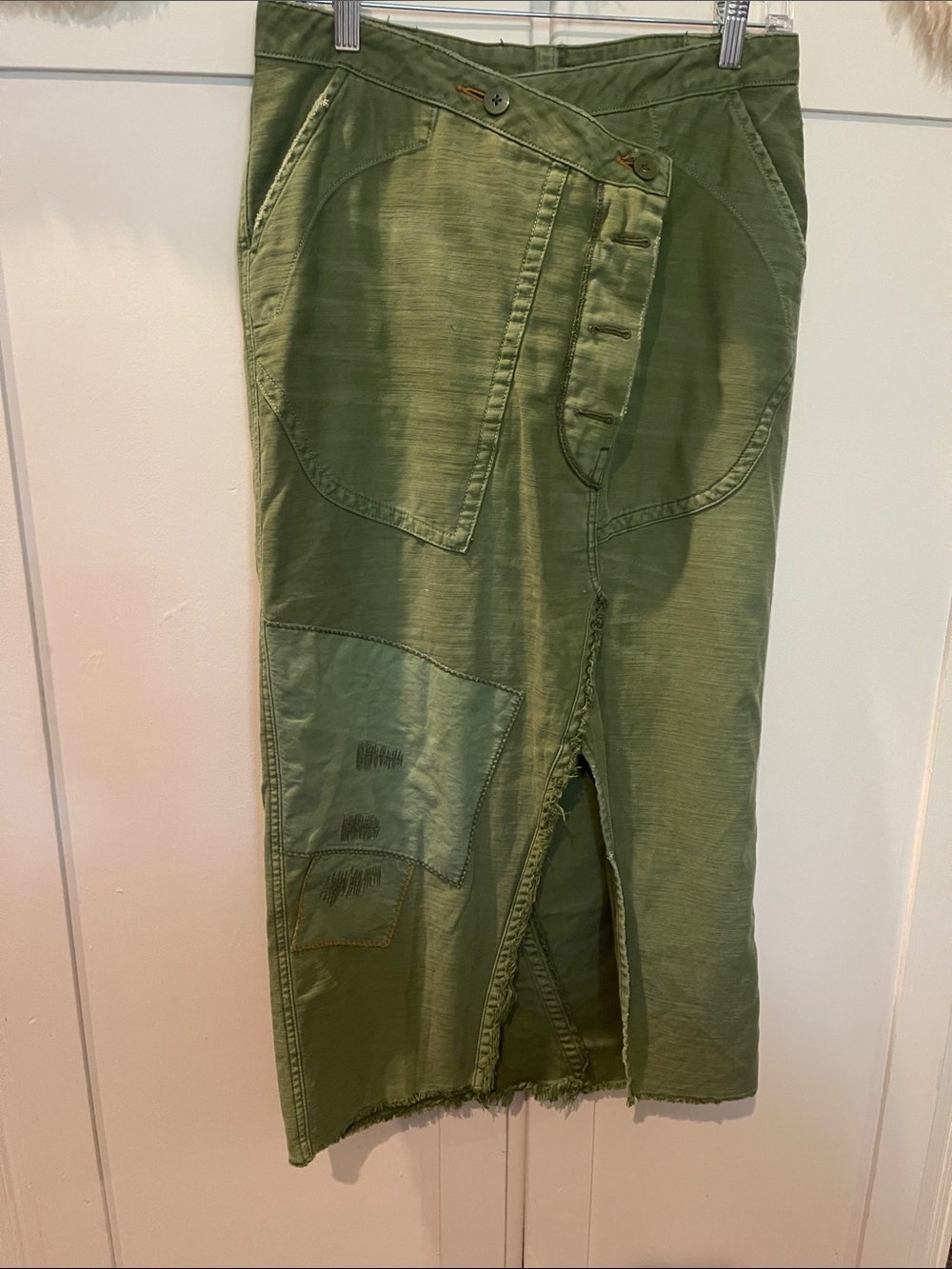 Free People Olive Green Cargo Skirt-Pant